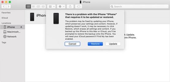 unlock found iphone in recovery mode with itunes