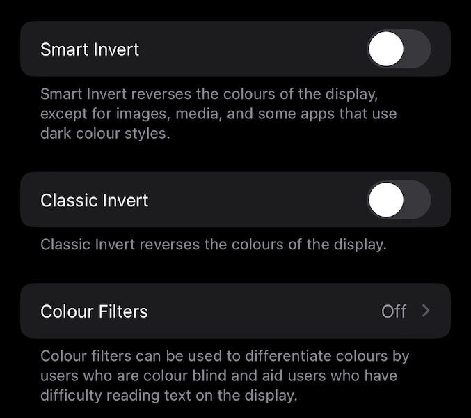 iphone color accessibility settings
