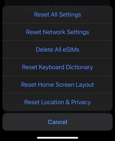 reset all iphone settings