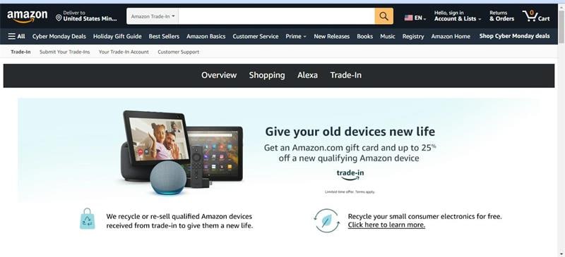 amazon trade-in interface