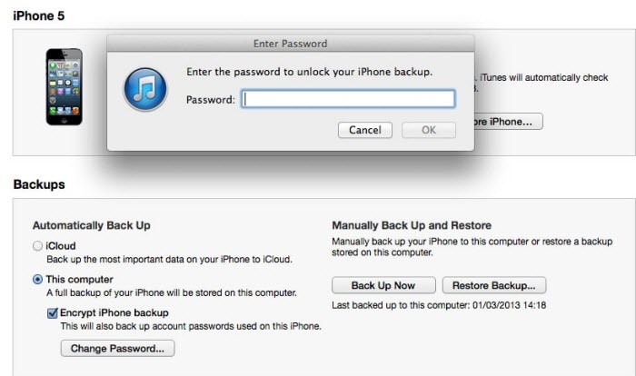 forget backup password