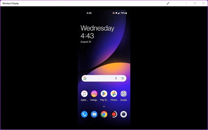 uno schermo del telefono Android duplicato