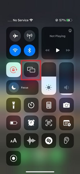 tap on the screen mirroring option