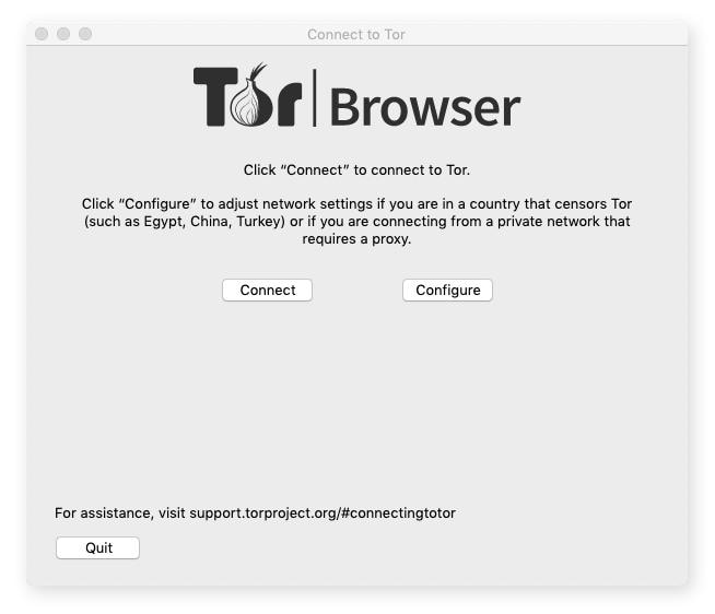configurez le navigateur Tor