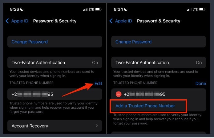 add trusted phone number apple id