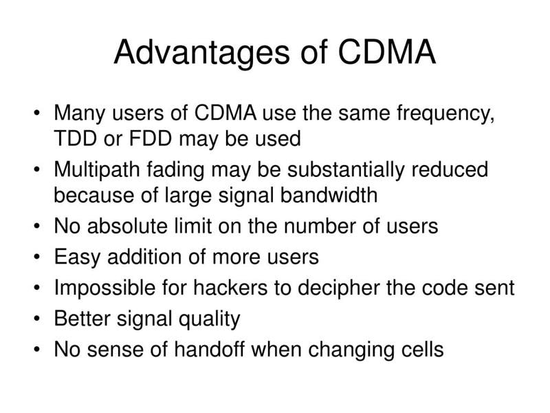 advantages of cdma