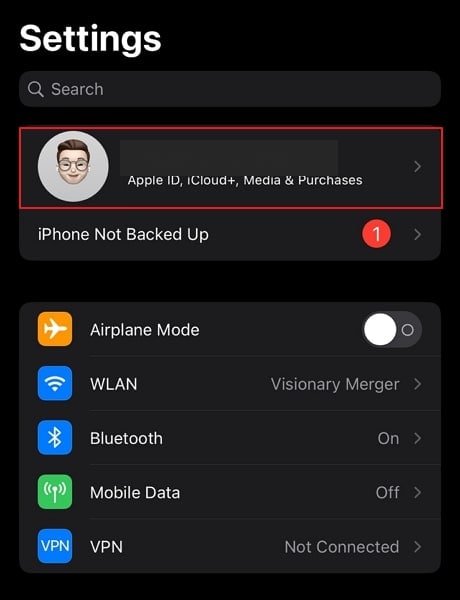 access your apple profile