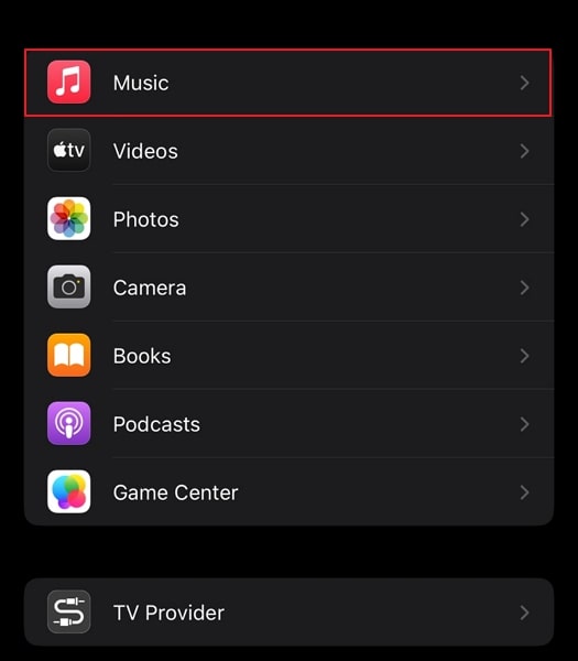 access the apple music settings