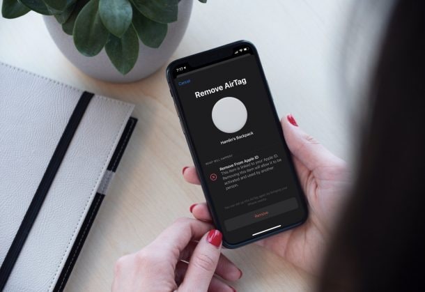 rimuovere airtag su iphone