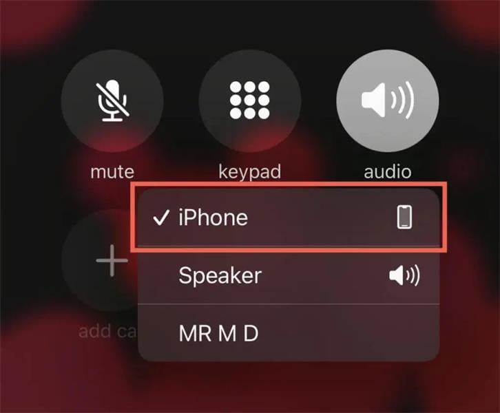 select ear speaker as destination