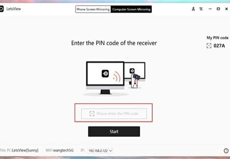 enter pin code