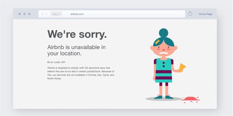 geo blocked airbnb