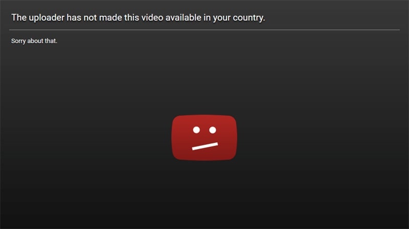 geo blocked video on youtube