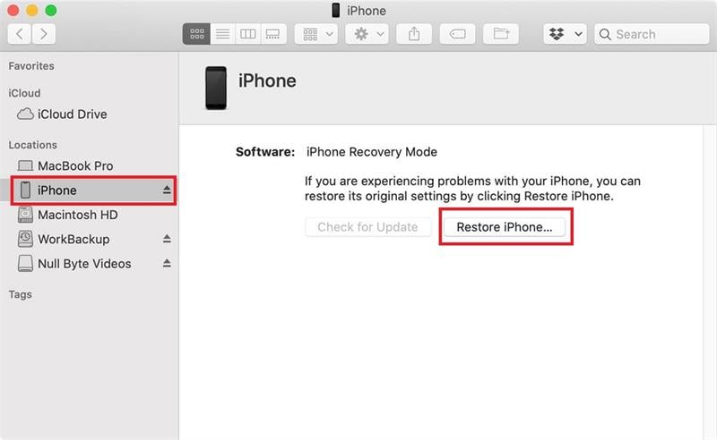 dfu mode restore iphone via itunes
