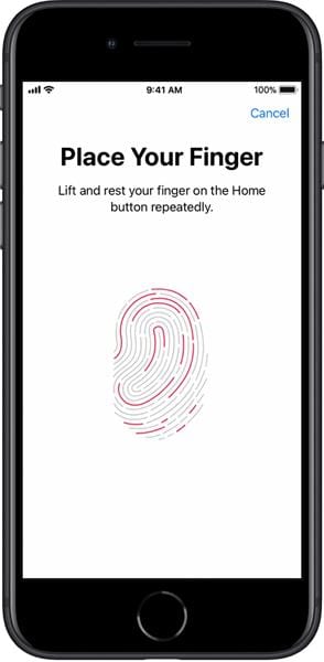 enroll finger for touch id