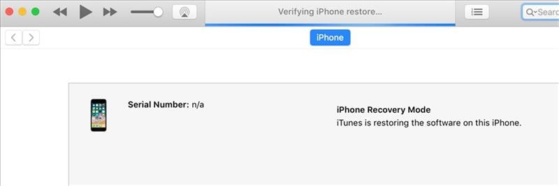 about itunes stuck on verifying