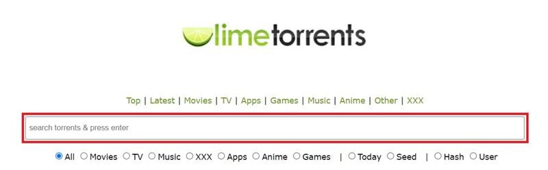 where to search on limetorrents