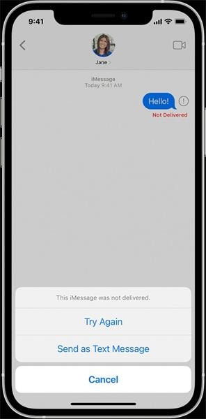 vérifier si l'iphone peut envoyer des messages texte
