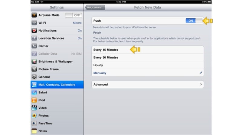 cannot get mail on ipad