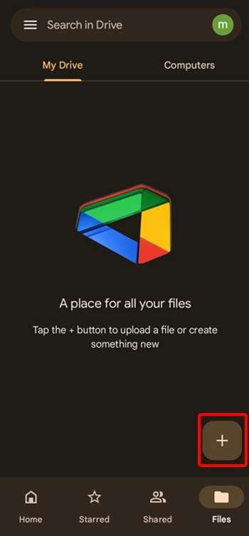 Add files to Google Drive.