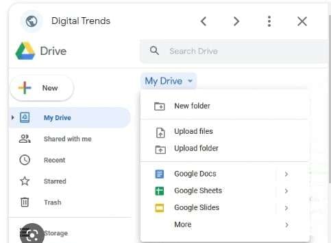 google drive interface