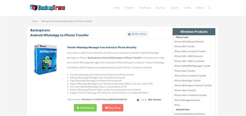 backuptrans iphone whatsapp transfer website