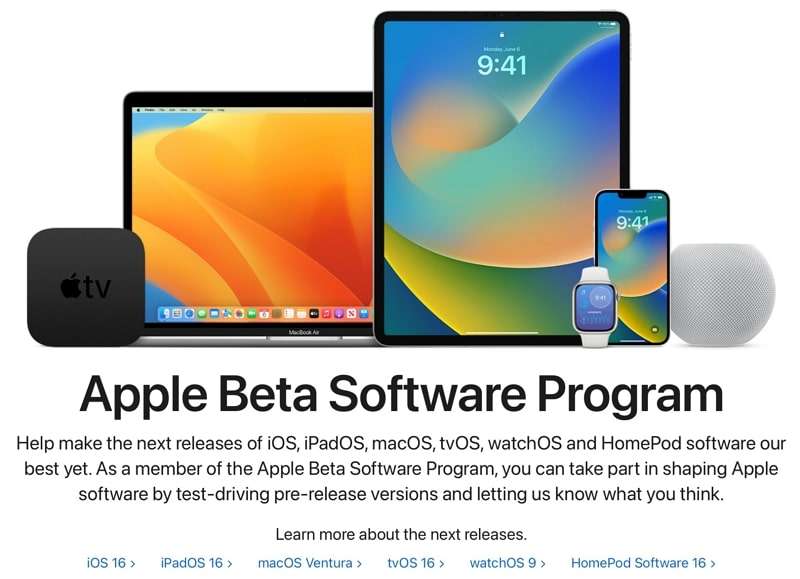 apple ios beta profile programs
