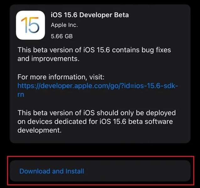 tap on download and install