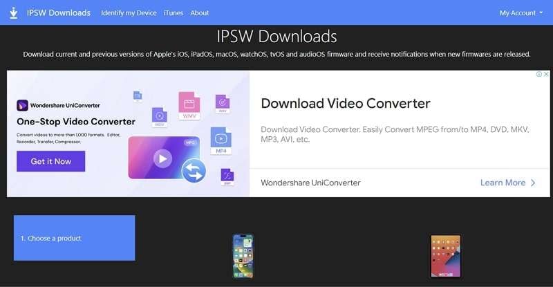 download the ipsw file