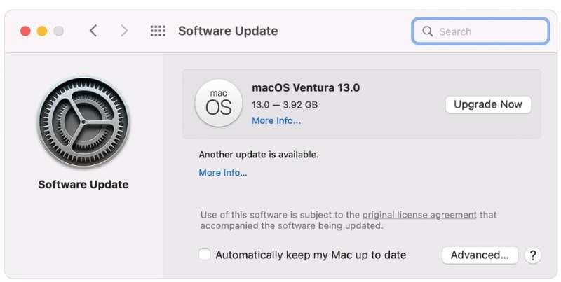 actualizaciÃ³n del software de mac