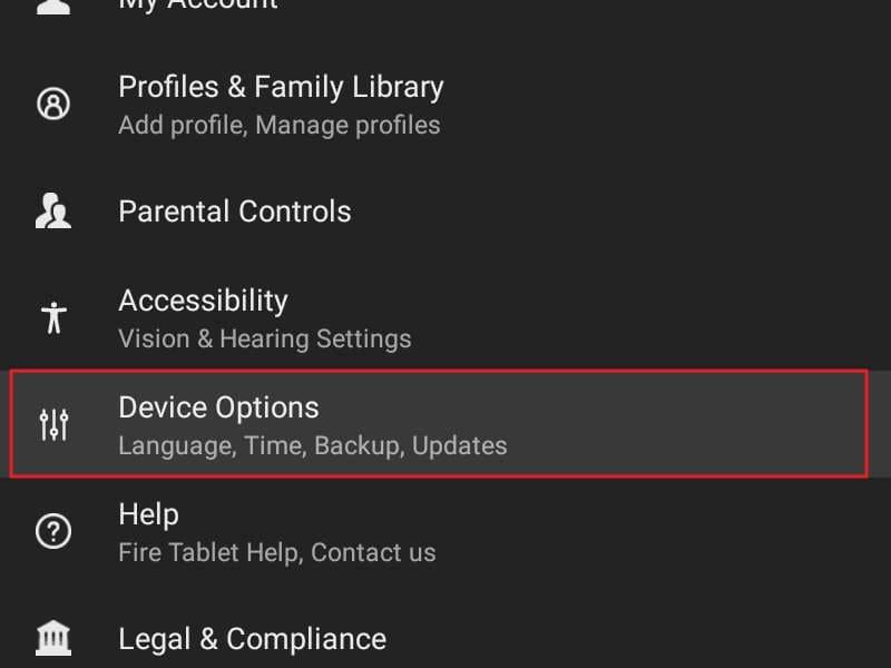 choose the device option