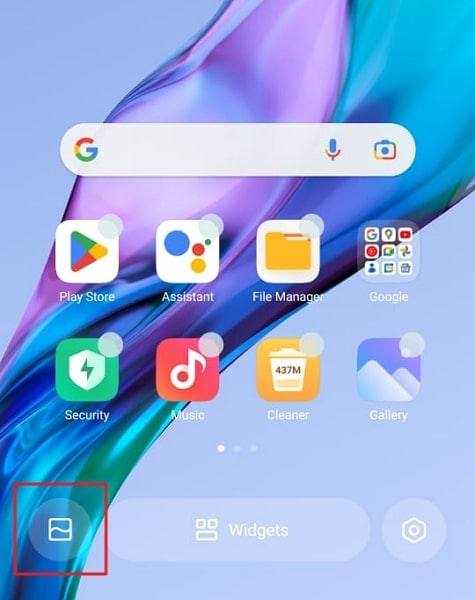 tap on wallpaper icon