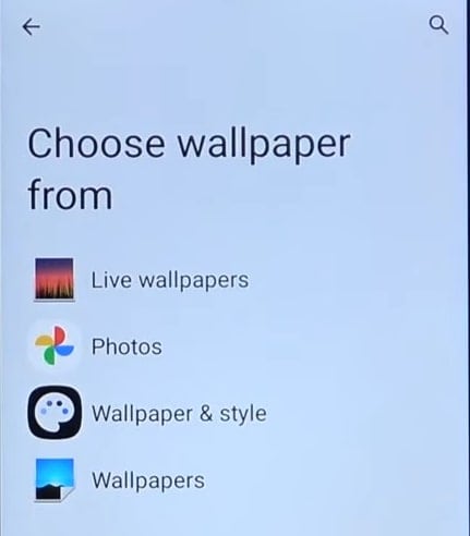 select wallapaper source option