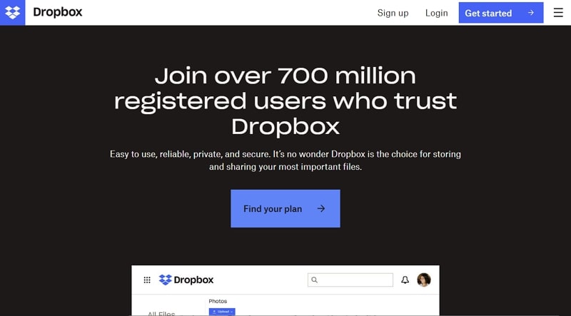 dropbox file sharing platform