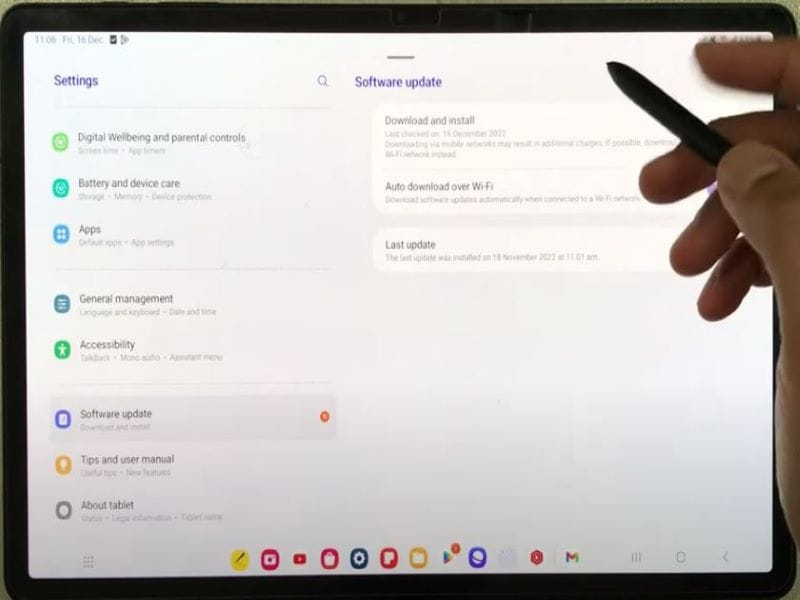 Samsung tablet not clearance responding