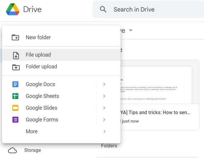 Upload your file to Google Drive.
