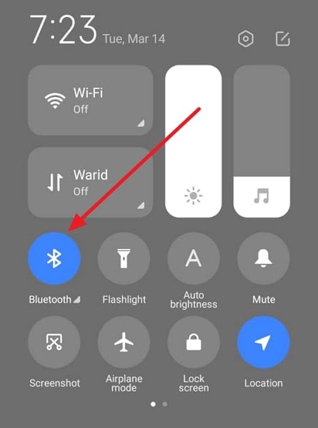 enable the bluetooth option