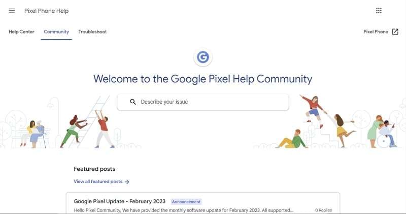 استخدام مجتمع مساعدة google pixel