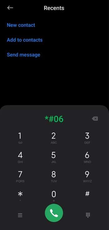Dial the Android code example.