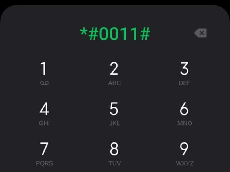 Dialing Android code for service mode.