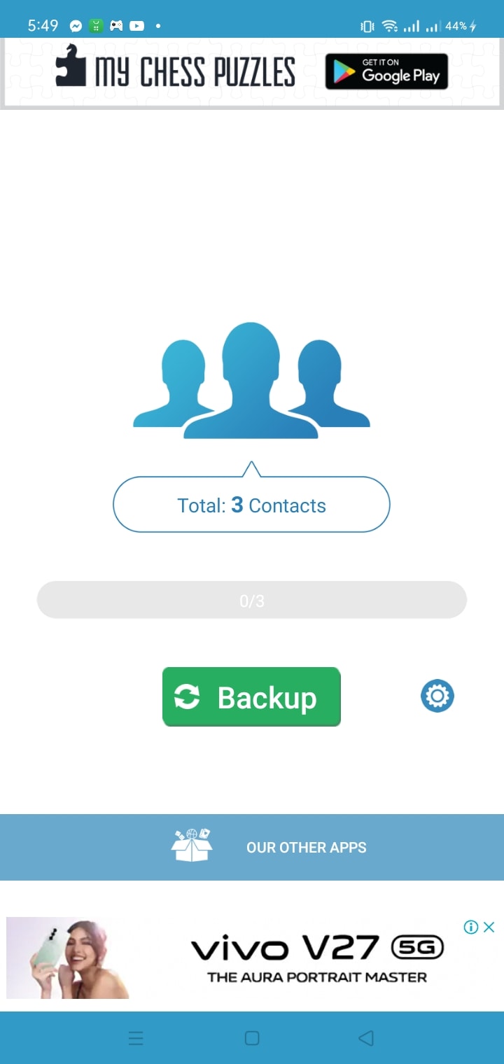 my contacts backup homepage
