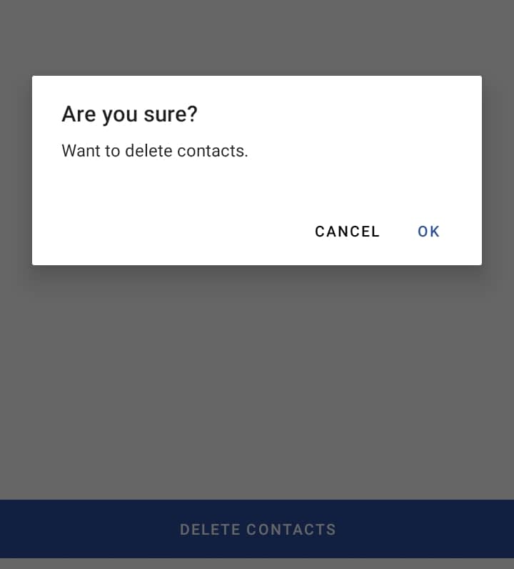 want to delete contacts
