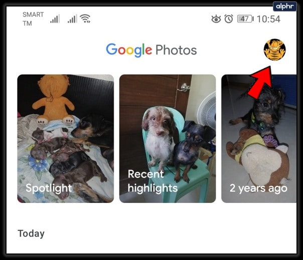 three-line menu on google photo