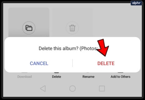 deleting album individually on android