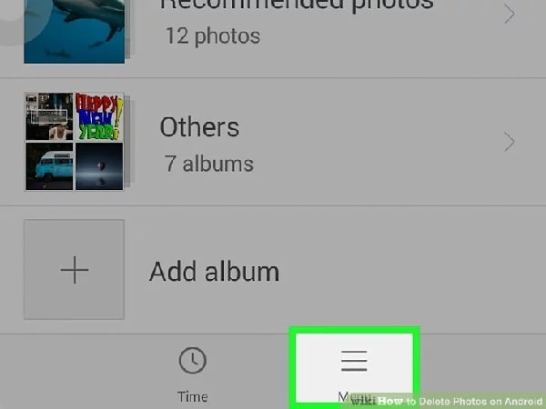 photo menu on android
