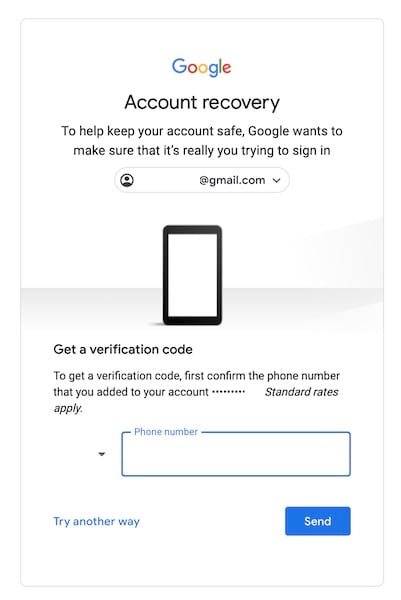 recovery phone to recover gmail password