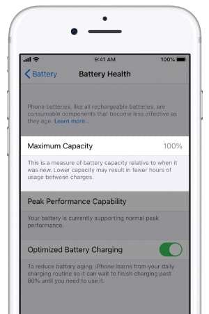 iphone battery health maximum capacity