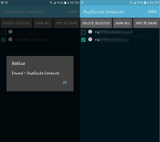 how to delete duplicate contacts in android via settings