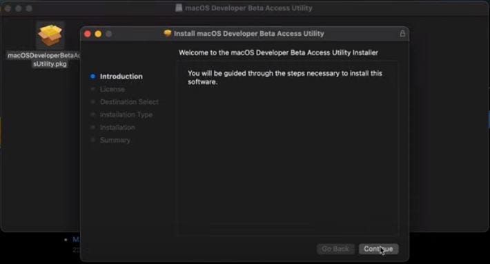macos developer beta access utility