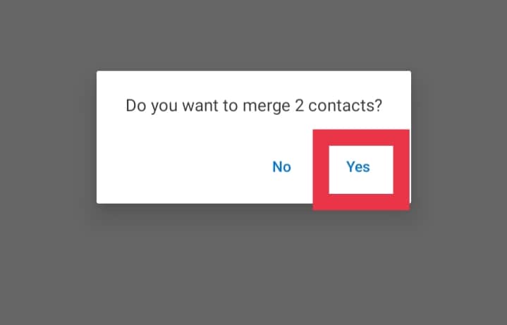 yes to merge contacts